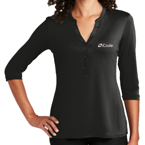 iCODE Printed Left Chest logo - Ladies UV Choice Pique Henley Thumbnail