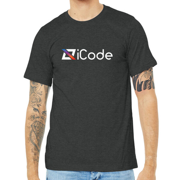 iCODE Printed Full Chest logo - Unisex Heather CVC Short Sleeve Tee Thumbnail