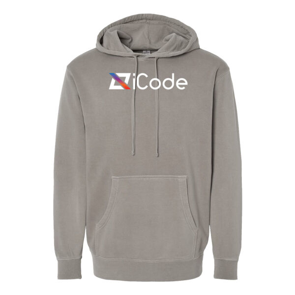 iCODE Printed Full Chest logo - Midweight Pigment-Dyed Hooded Sweatshirt Thumbnail