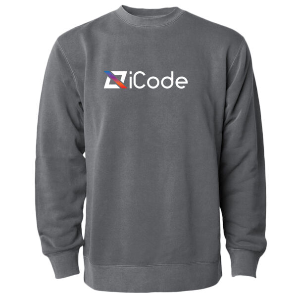 iCODE Printed Full Chest logo - Midweight Pigment-Dyed Crewneck Sweatshirt Thumbnail