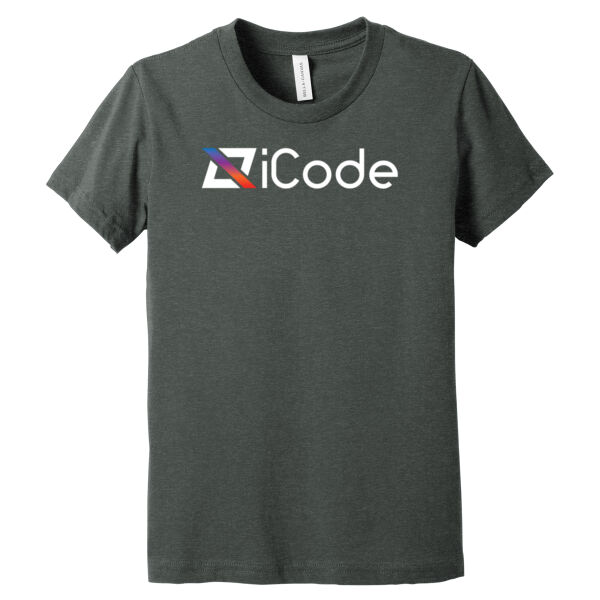 iCODE Printed Full Chest logo - Youth Heather CVC Tee Thumbnail