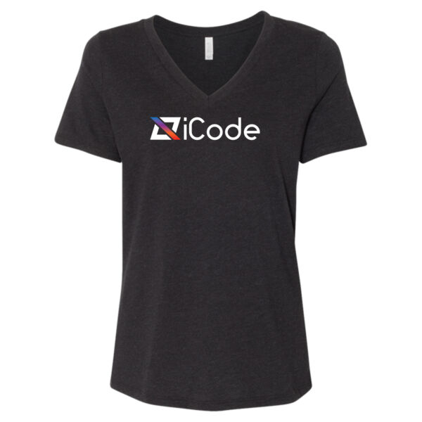 iCODE Printed Full Chest logo - Women's Relaxed Heather CVC V-Neck Tee Thumbnail